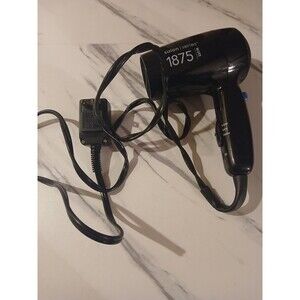 Salon Series 1875 Watt Folding Handle World Travel Hair Dryer 2 Heat Cool Black
